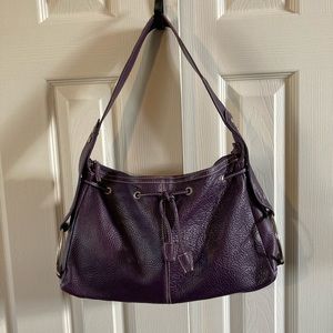 Guia’s Purple Pebble Leather Bag Made In Italy